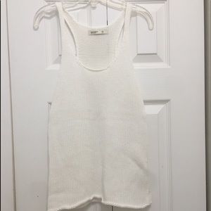 Cotton-knit “sweater” tank top